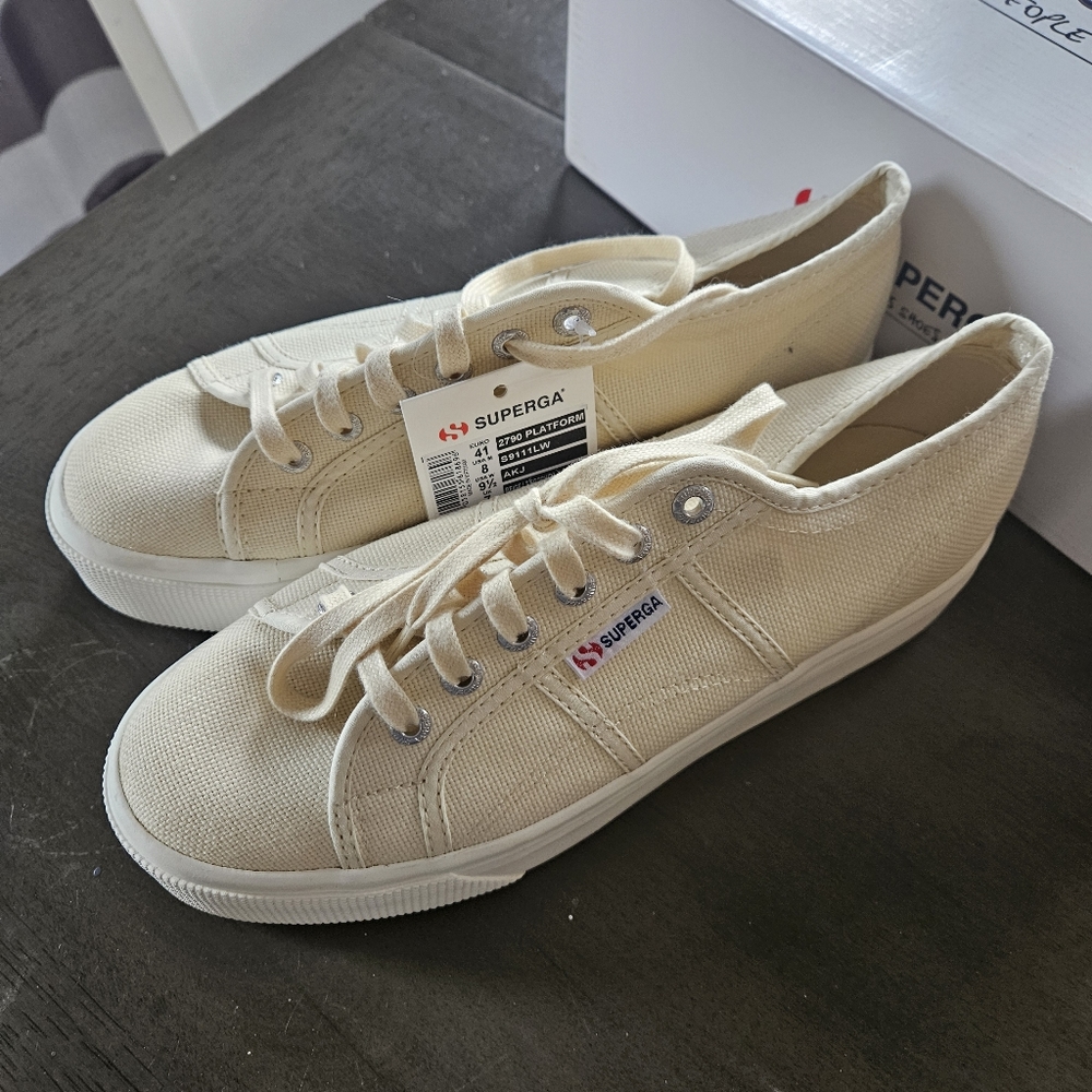 Superga Off-White Platform Sneakers - Picture 5 of 8